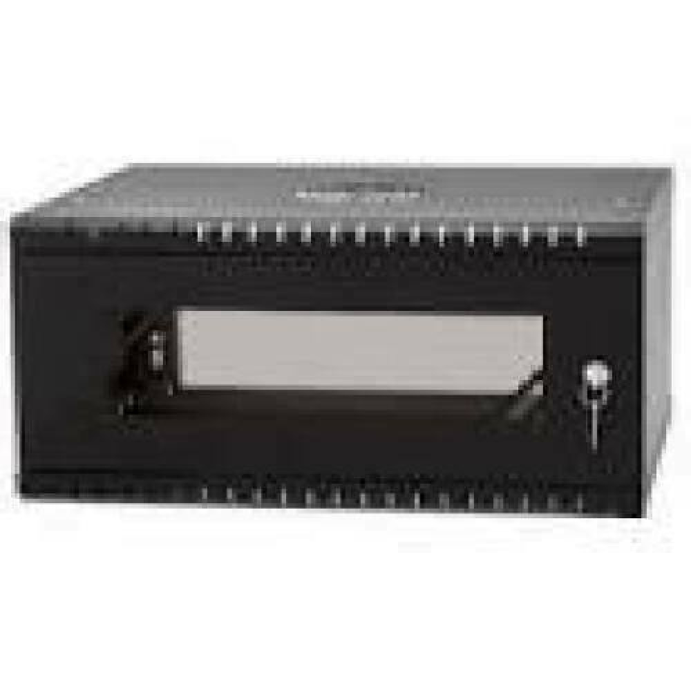 NETRACK Hanging cabinet ECO-Line Rack 19inch 4U / 350mm - black glass door