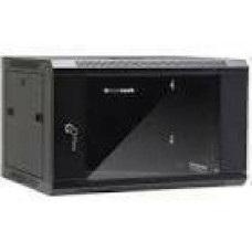 NETRACK 019-060-645-022 wall/hanging cabinet 19inch 6U/450 mm glass door black remov. side pan.