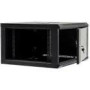 NETRACK 019-060-66-022 wall/hanging cabinet 19inch 6U/600 mm glass door black remov. side pan.