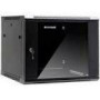 NETRACK 019-090-645-022 wall/hanging cabinet 19inch 9U/450 mm glass door black remov. side pan.