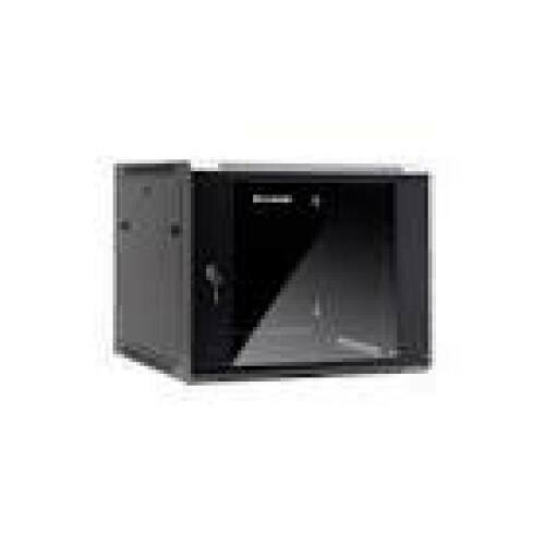 NETRACK 019-090-66-022 wall/hanging cabinet 19inch 9U/600 mm glass door black remov. side pan.