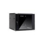 NETRACK 019-090-66-022 wall/hanging cabinet 19inch 9U/600 mm glass door black remov. side pan.