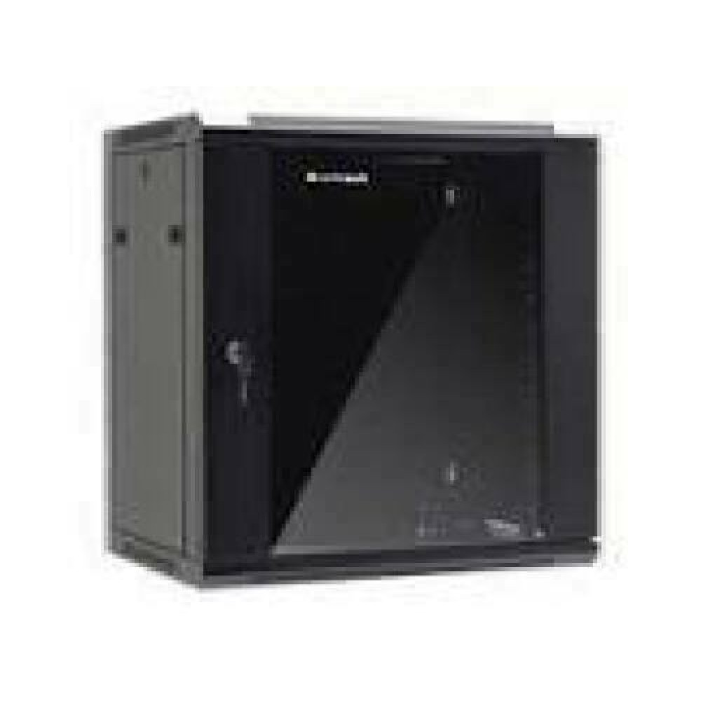 NETRACK 019-120-645-022 wall/hanging cabinet 19inch 12U/450 mm glass door black remov. side pan.