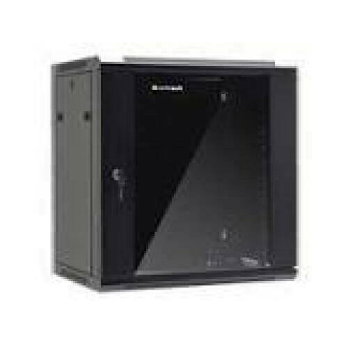 NETRACK 019-120-645-022 wall/hanging cabinet 19inch 12U/450 mm glass door black remov. side pan.