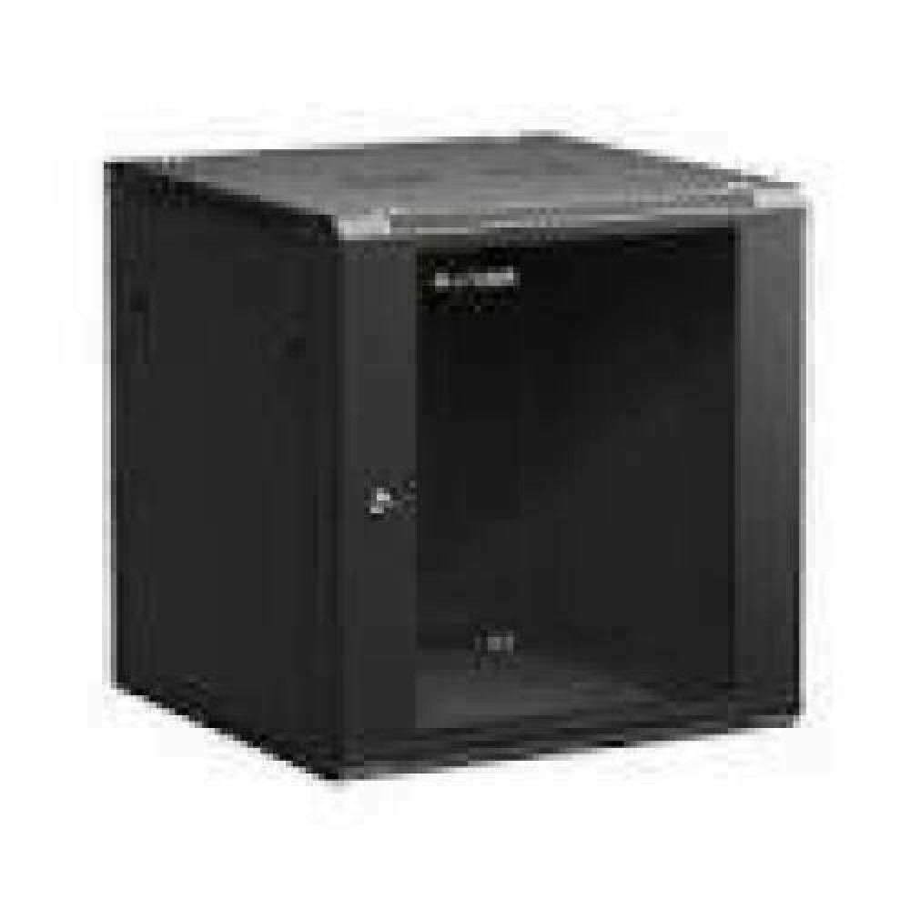 NETRACK 019-120-66-022 wall/hanging cabinet 19inch 12U/600 mm glass door black remov. side pan.
