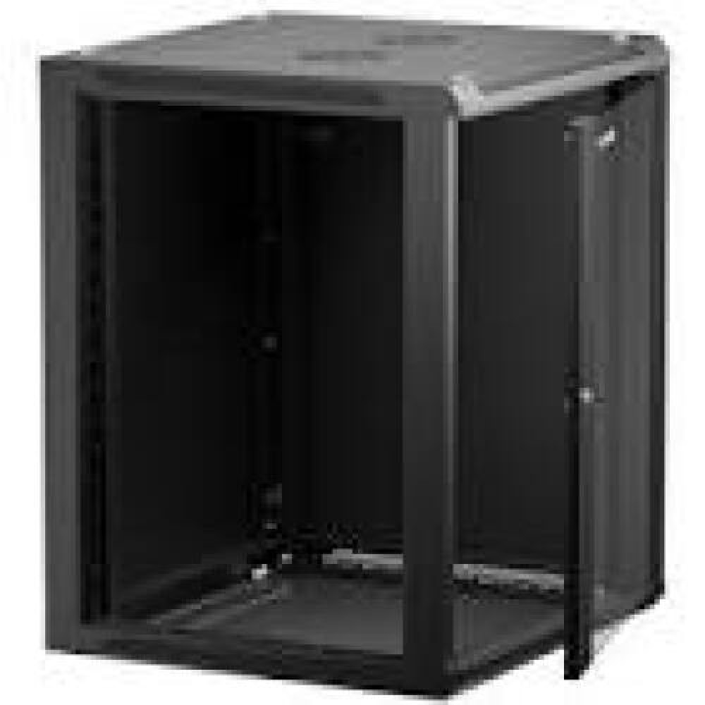 NETRACK 019-150-66-022 wall/hanging cabinet 19 15U/600 mm glass door black remov. side pan.