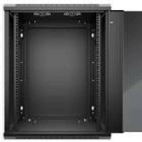 NETRACK 019-150-66-022 wall/hanging cabinet 19inch 15U/600 mm glass door black remov. side pan.