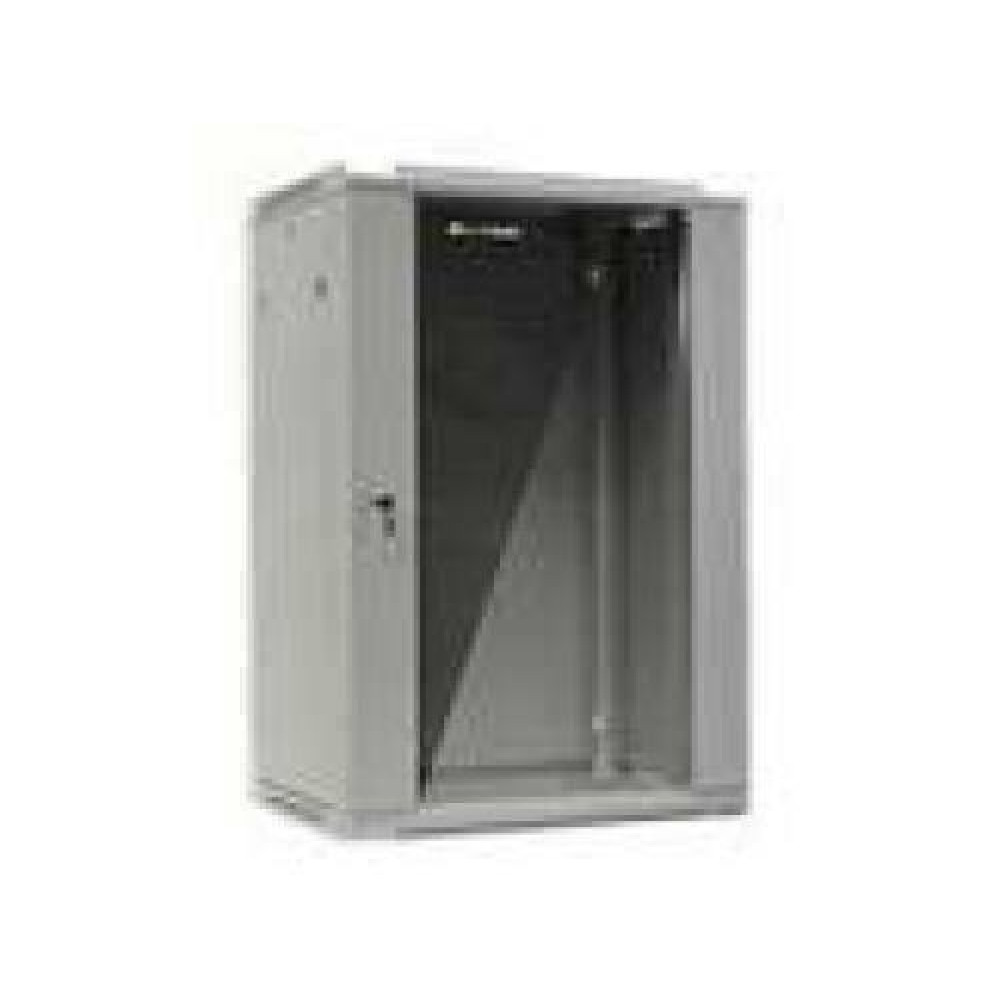 NETRACK 019-180-645-021 wall/hanging cabinet 19inch 18U/450 mm glass door grey remov. side pan.