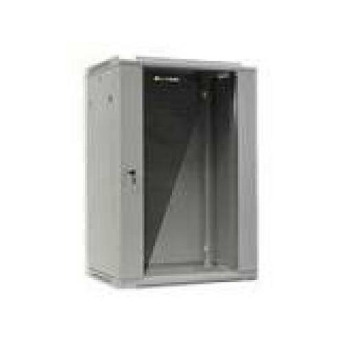 NETRACK 019-180-645-021 wall/hanging cabinet 19inch 18U/450 mm glass door grey remov. side pan.