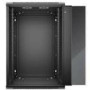 NETRACK 019-180-66-022 wall/hanging cabinet 19inch 18U/600 mm glass door black remov. side pan.