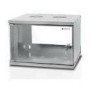 TECHLYPRO 022229 Wallmount cabinet ECO 19 6U/450 mm glass door assembled grey