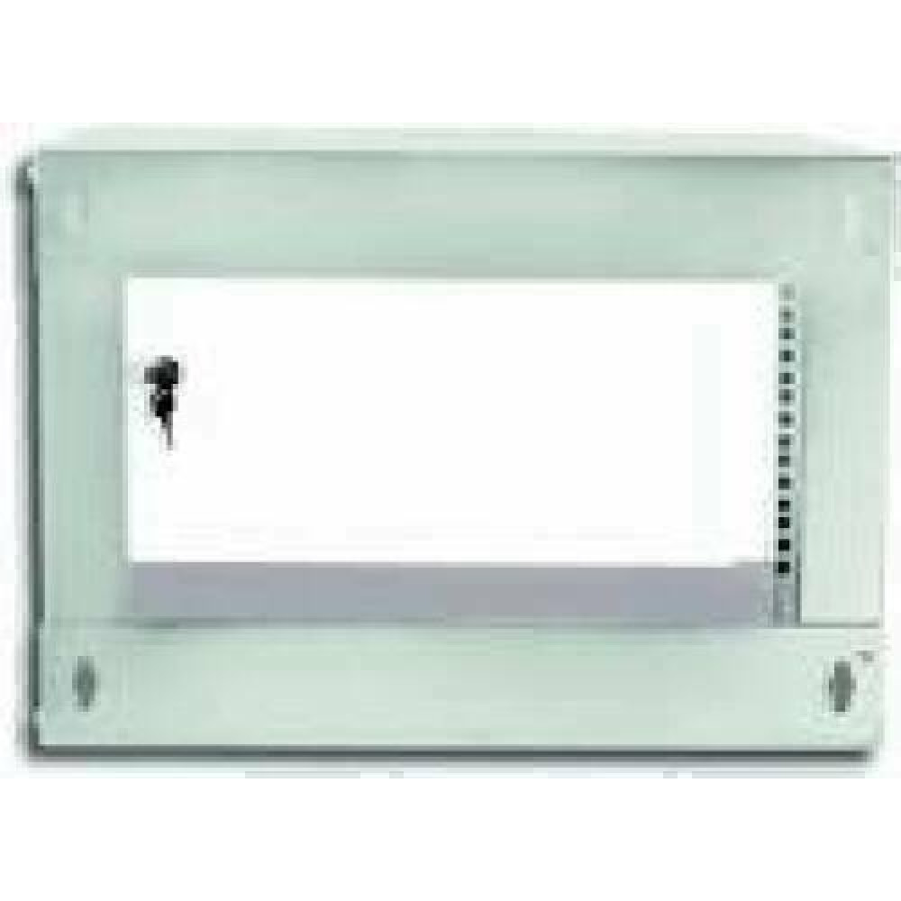 TECHLYPRO 022229 Wallmount cabinet ECO 19 6U/450 mm glass door assembled grey