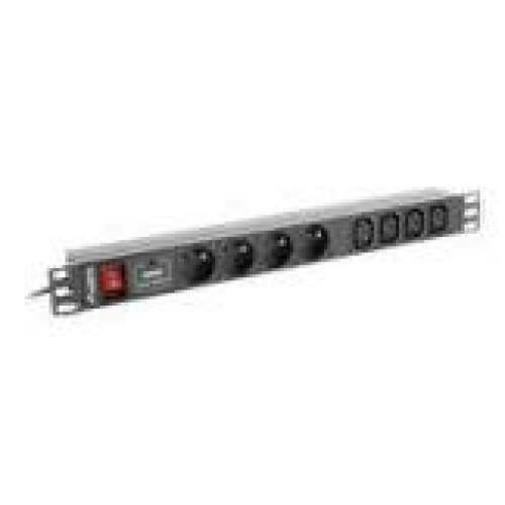 TECHLYPRO 023233 Rack 19inch 1.5U power strip 250V/16A 6x Schuko 3m double air switch