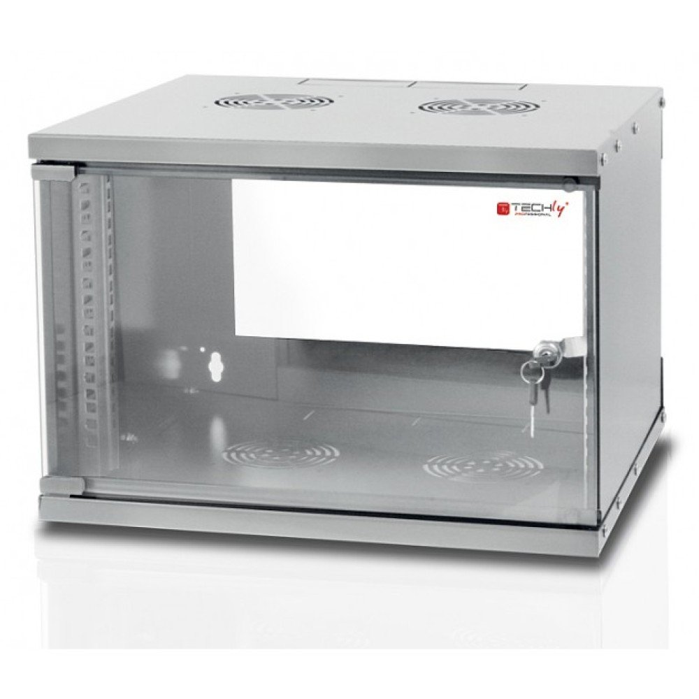 TECHLY Wall Rack Cabinet 19inch 9U prof 450 Grey Assembled