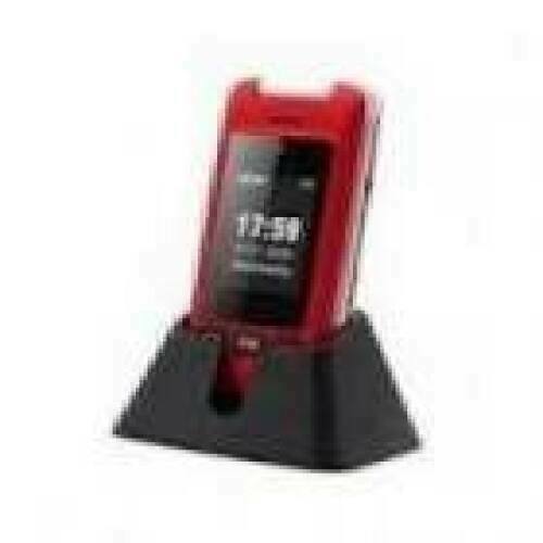 SPONGE Artfone C10 Flip Senior Phone dual LCD Dual Keypad And Dual SIM 1000mAh Red