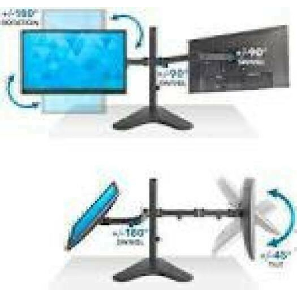 TECHLY Double Joint Monitor Arm for 2 Monitors 13-32inch with base