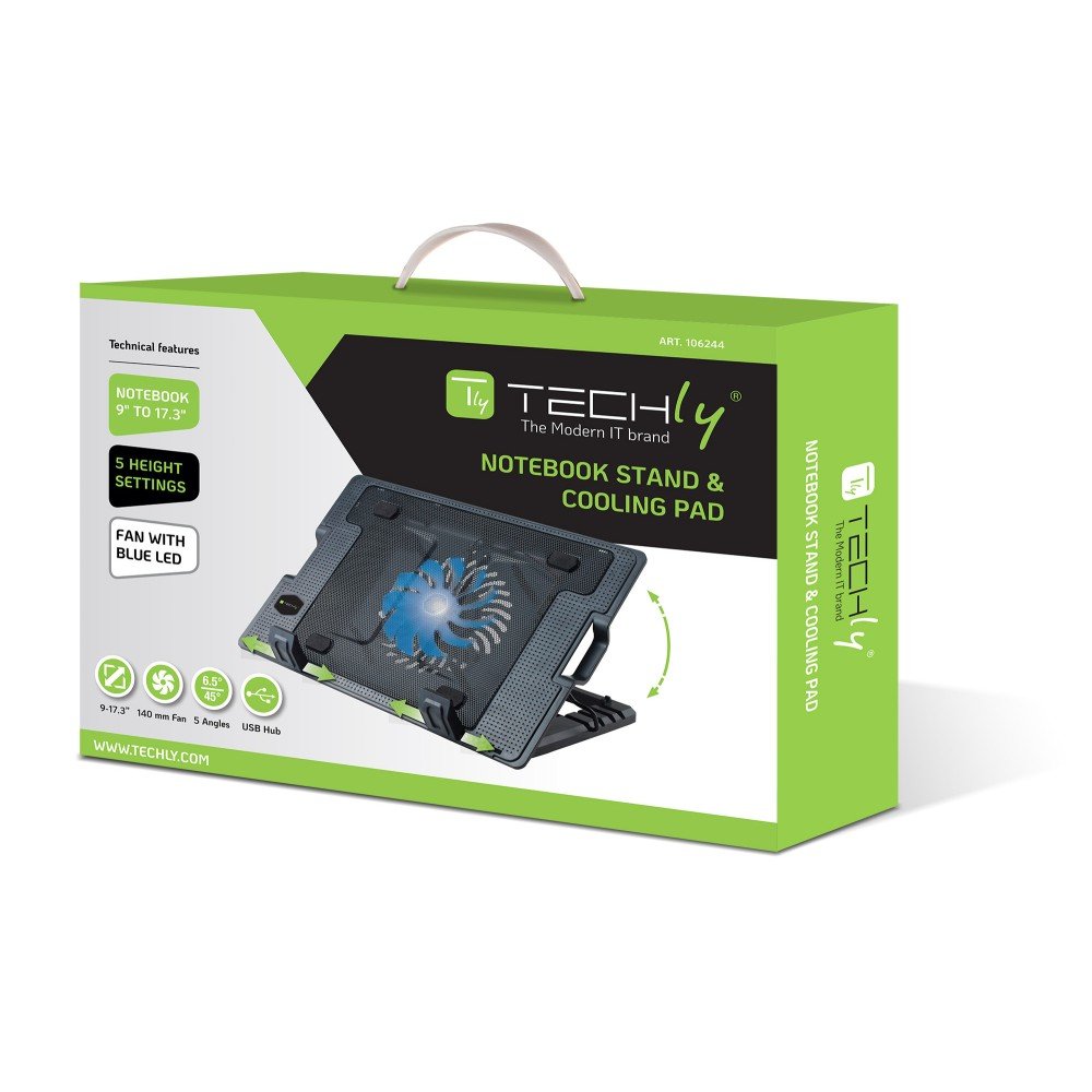 TECHLY 106244 Notebook computer cooling pad and adjustable stand up to 17.3inch