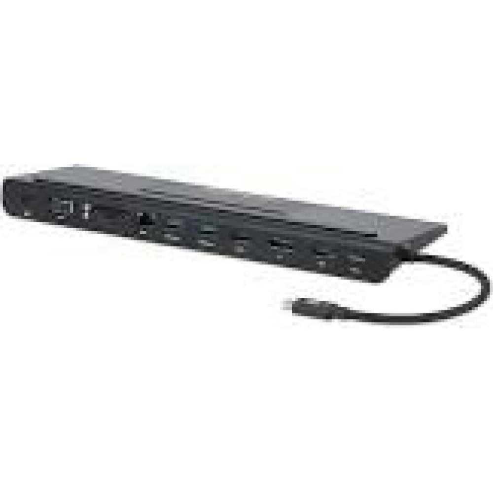 MANHATTAN USB-C PD 11-in-1 Triple-Monitor Docking Station with MST HDMI Mini DP VGA 4K30Hz 3x USB-A PD RJ45 Card Reader 3.5mm Audio