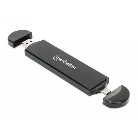 MANHATTAN M.2 NVMe and SATA SSD USB Enclosure USB-C 3.2 Gen 2 and A Male Connection For 2230/2242/2260/2280 SSDs with M Key/B+M Key