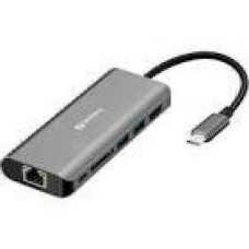 SANDBERG Adapter USB-C Dock HDMI+LAN+SD+USB 61W