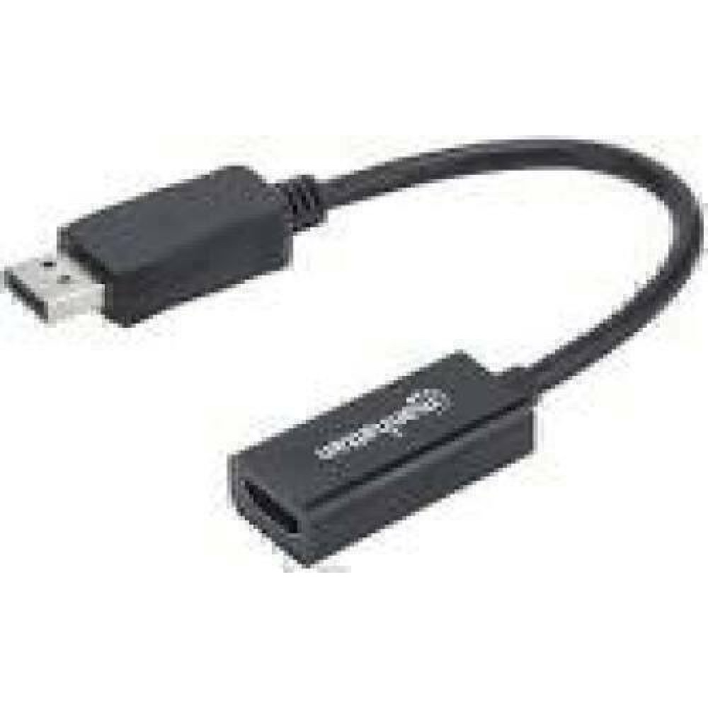 MANHATTAN DisplayPort to HDMI adapter DisplayPort Male to HDMI Female Passive Black length of cable 15.4cm 39.12inch