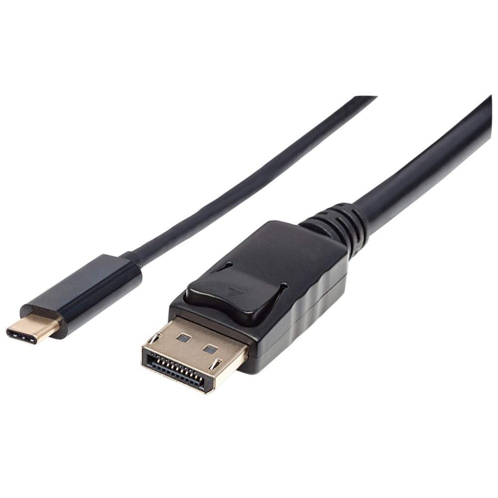 MANHATTAN USB-C to DisplayPort Adapter Cable 2m Converts a DP Alt Mode Signal to a DisplayPort 4K Output 2m 6ft. Black