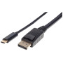 MANHATTAN USB-C to DisplayPort Adapter Cable 2m Converts a DP Alt Mode Signal to a DisplayPort 4K Output 2m 6ft. Black