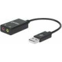 MANHATTAN USB-A Audio Adapter USB-A Male to 3.5mm Mic-in and Audio-Out Females Black