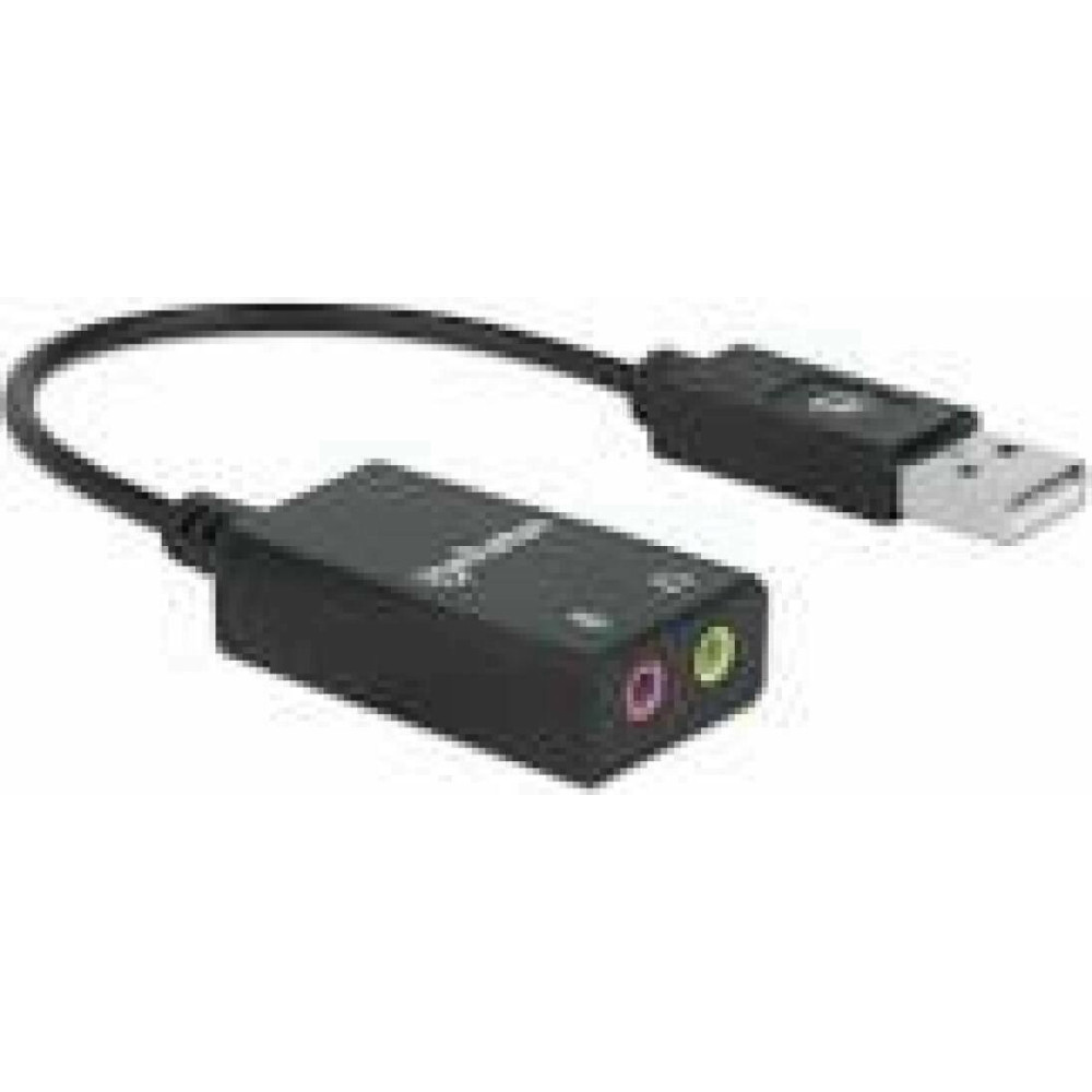 MANHATTAN USB-A Audio Adapter USB-A Male to 3.5mm Mic-in and Audio-Out Females Black