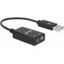 MANHATTAN USB-A Audio Adapter USB-A Male to 3.5mm Mic-in and Audio-Out Females Black