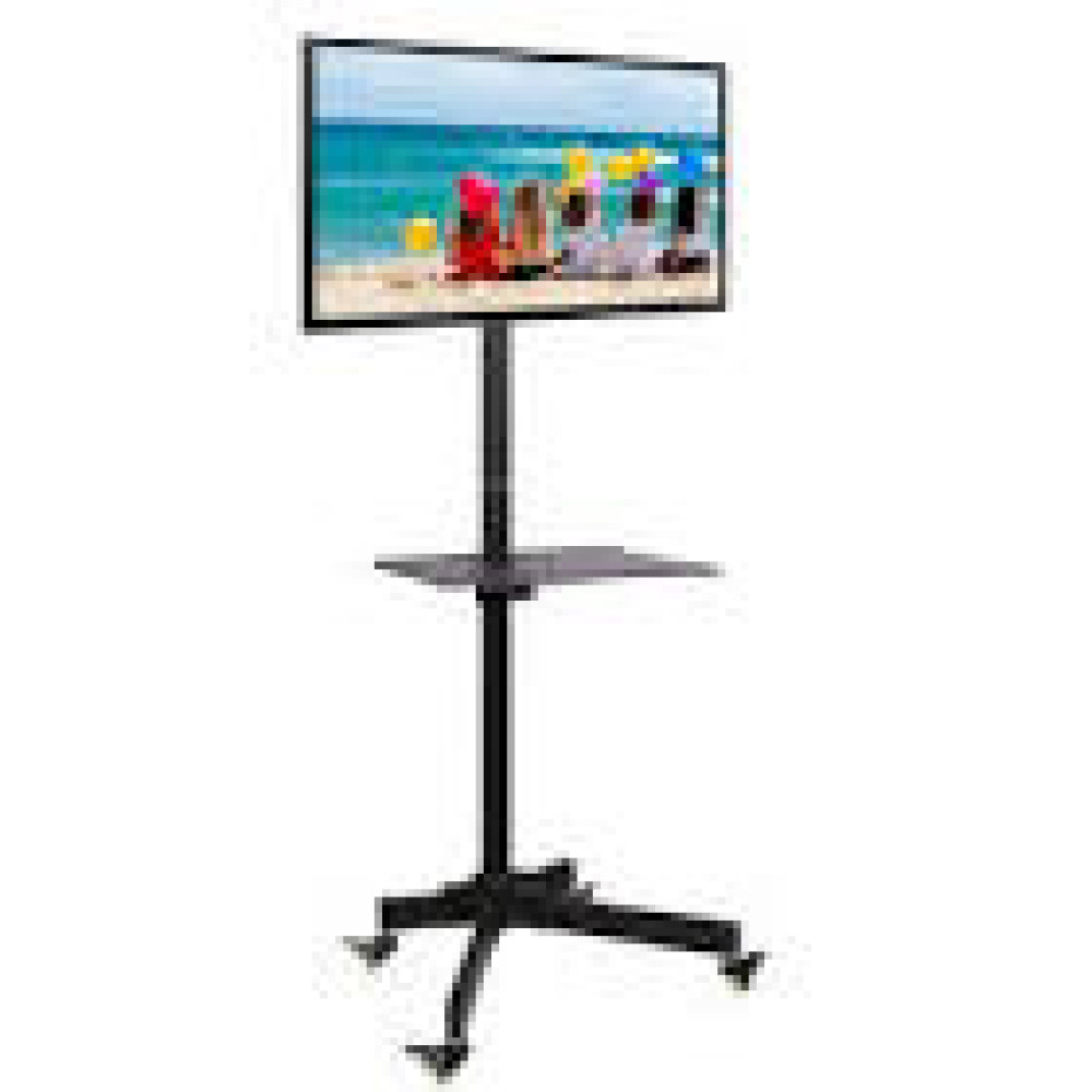 TECHLY Floor Stand with Trolley Shelf LCD/LED/Plasma TV 37inch-86inch White