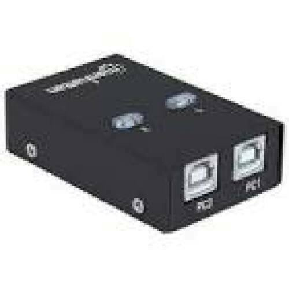 MANHATTAN Hi-Speed USB 2.0 Sharing Switch 1x2 Ports Dual Control Auto-Sensing USB 2.0 Type-A to Type-B Switch