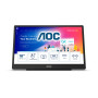 AOC 16T2 15.6inch IPS 1920x1080 Flat Fixed pivot Battery powered touch USB-C display for mobile and flexible use hard glas 3H