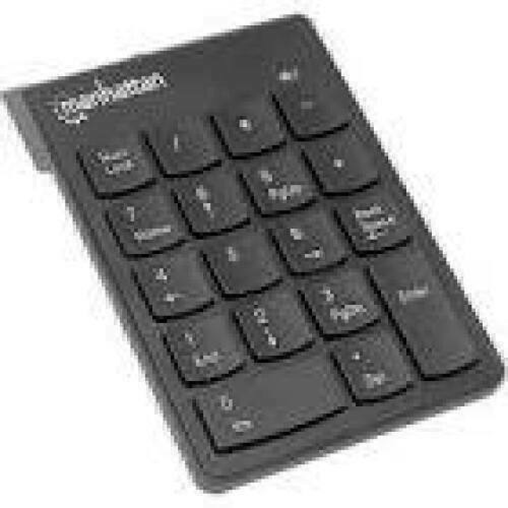 MANHATTAN Numeric Wireless Keypad USB Wireless 18 Full-Size Keys Black USB Micro Receiver