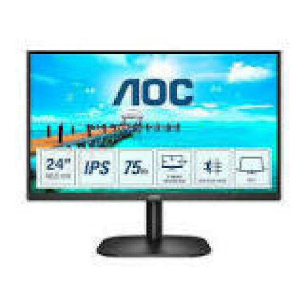 AOC 24B2XD 23.8inch IPS FHD 1920x1080 16:9 250nits 75Hz 1000:1 4ms VGA DVI Black Cable included