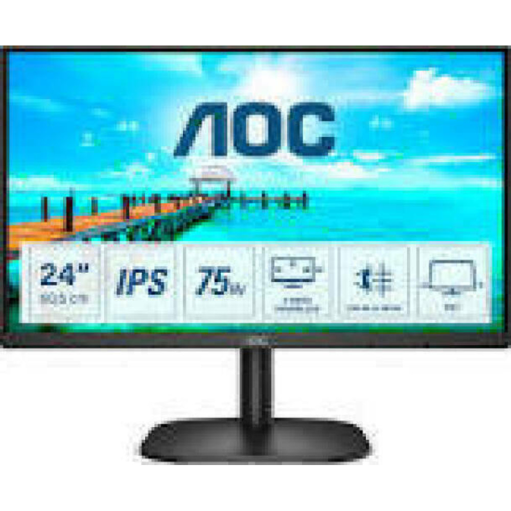 AOC 24B2XH 23.8inch IPS FHD 1920x1080 16:9 250cd/m2 1000:1 7ms HDMI1.4 and VGA inputs Lowblue Mode VESA Compatible