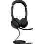 JABRA Evolve2 50 MS Stereo Headset on-ear Bluetooth wired active noise cancelling USB-A black Zoom Certified Certified for MS Te
