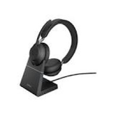 JABRA Evolve2 65 UC Stereo Headset on-ear Bluetooth wireless USB-A noise isolating black with charging stand