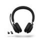 JABRA Evolve2 65 MS Stereo Headset on-ear Bluetooth wireless USB-C noise isolating black Certified for Microsoft Teams
