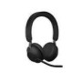 JABRA Evolve2 65 MS Stereo Headset on-ear Bluetooth wireless USB-A noise isolating black with charging stand Certified for MS Te