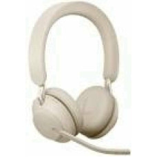 JABRA Evolve2 65 MS Stereo Headset on-ear Bluetooth wireless USB-A noise isolating beige Certified for Microsoft Teams