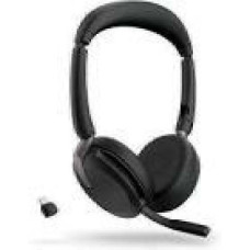 JABRA Evolve2 65 Flex MS Stereo Headset on-ear Bluetooth wireless active noise cancelling USB-A black Certified for Microsoft Te