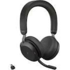JABRA Evolve2 75 Headset on-ear Bluetooth wireless active noise cancelling USB-C noise isolating black with charging stand MS Te
