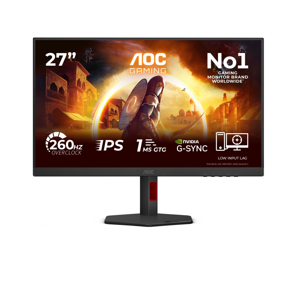 AOC 27G4ZR Gaming 27inch 16:9 Fast IPS 260Hz 1920x1080 HAS 130mm 2xHDMI 2.0 DP 1.4