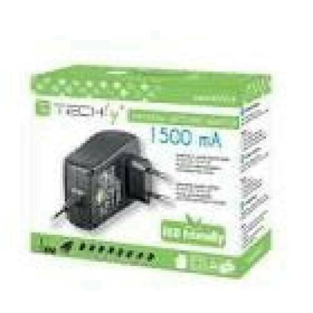TECHLY 301948 Universal power adapter 3-12V 1.5A 18W with 9 removable plugs