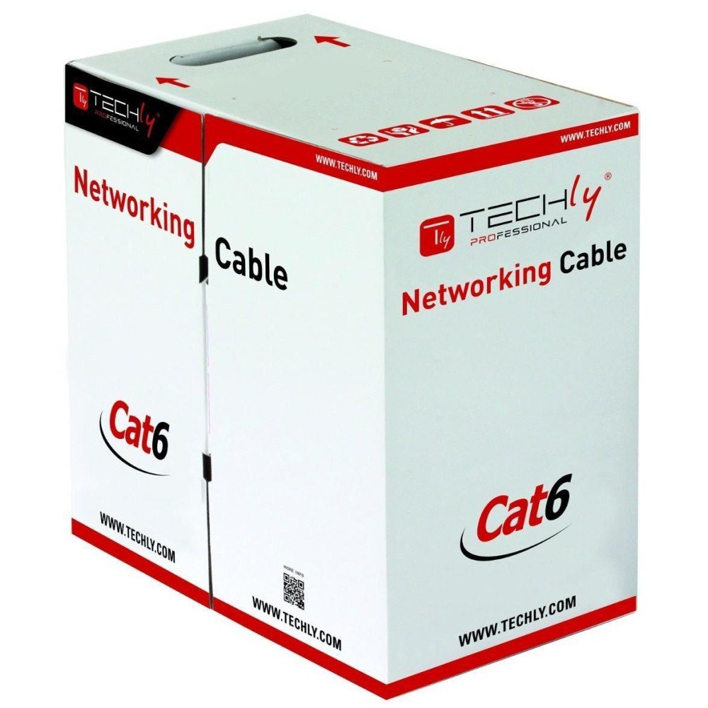 TECHLY 305540 TechlyPro UTP Cat6 bulk cable 4x2 solid 100 copper 305m box gray