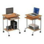 TECHLY 305694 Compact computer desk 600x450 with sliding keyboard tray beech/silver