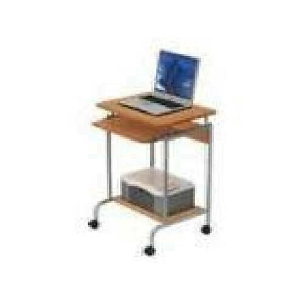TECHLY 305694 Compact computer desk 600x450 with sliding keyboard tray beech/silver