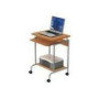 TECHLY 305694 Compact computer desk 600x450 with sliding keyboard tray beech/silver