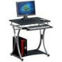 TECHLY 307308 Compact computer desk 700x550 with sliding keyboard tray black graphite